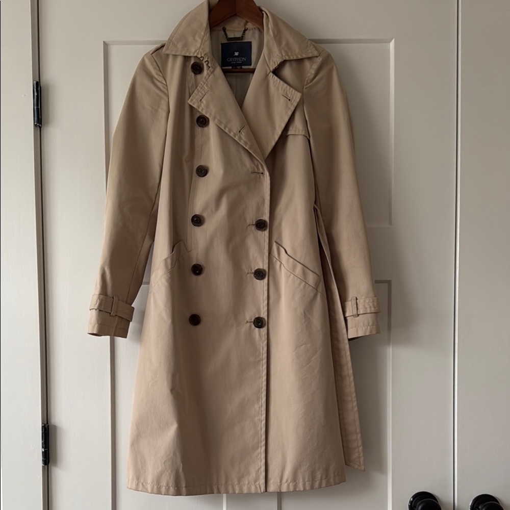Gryphon New York Classic Tan Trench Coat size Small